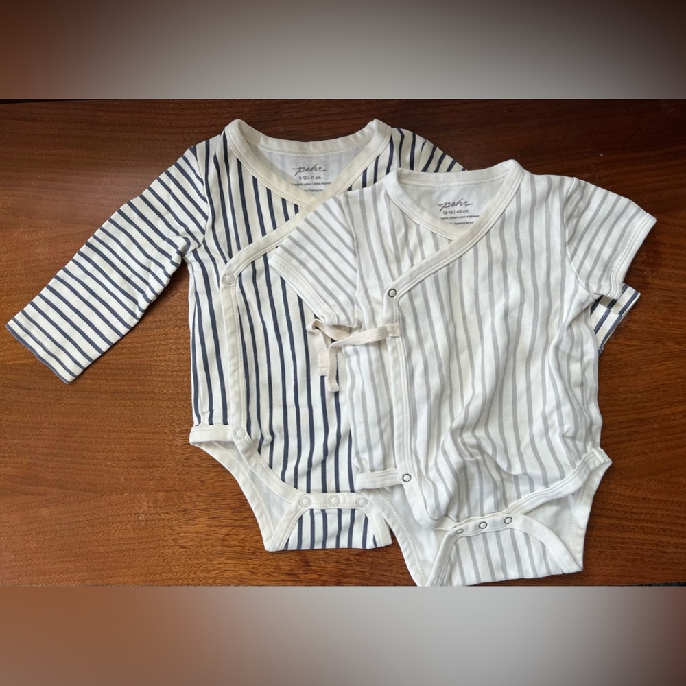 Set of Two Pehr Onesies Size 6-12 m and 12-18 m